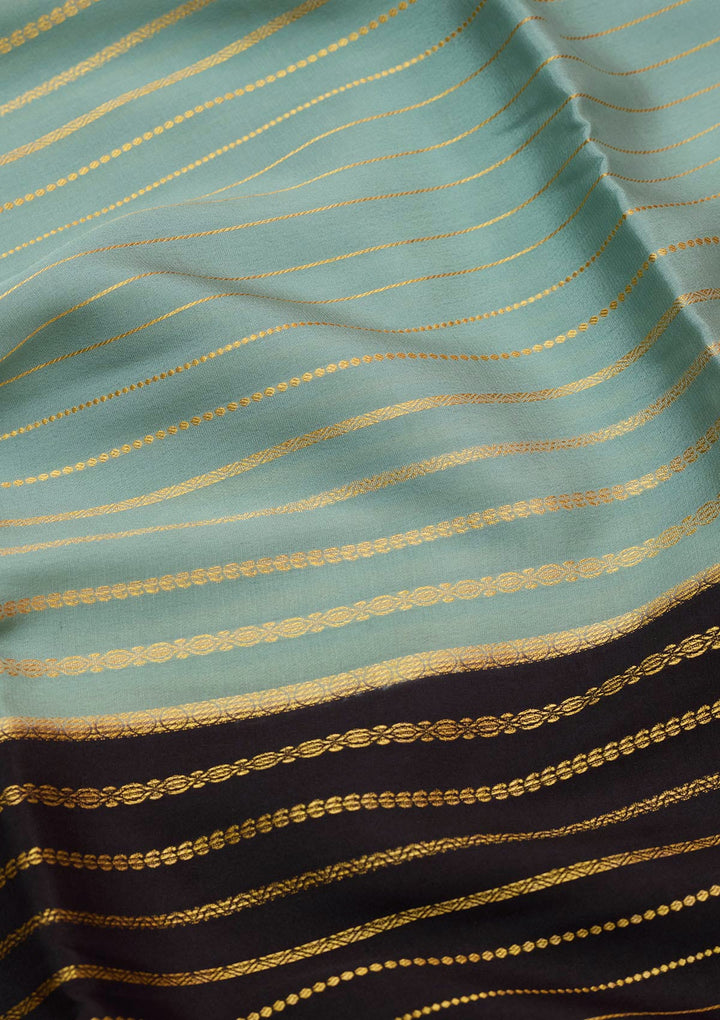 Pista Green Zariwork Pure Crepe Silk Saree-Koskii