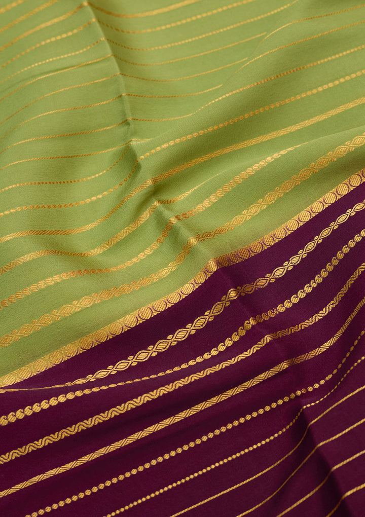 Pista Green Zariwork Pure Crepe Silk Saree-Koskii