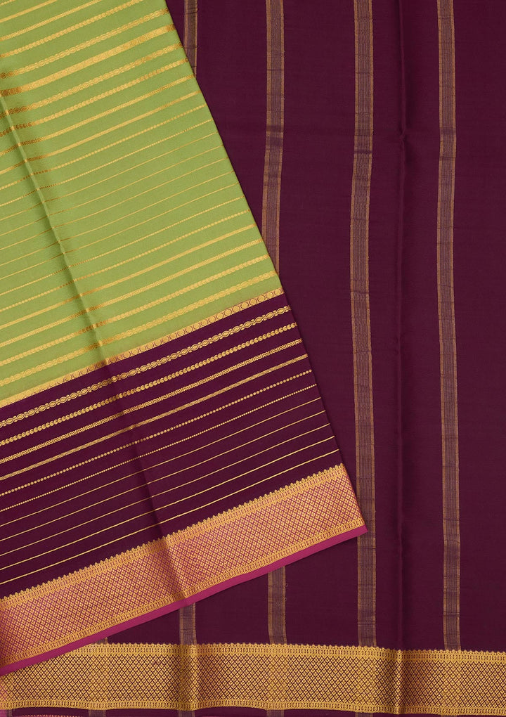 Pista Green Zariwork Pure Crepe Silk Saree-Koskii