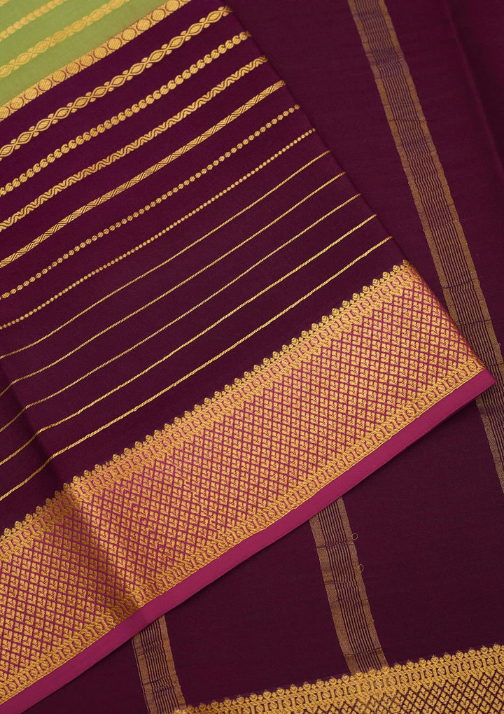 Pista Green Zariwork Pure Crepe Silk Saree-Koskii