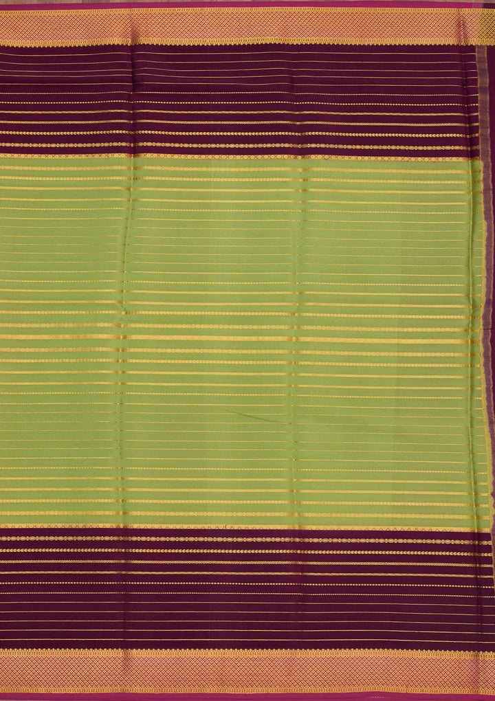 Pista Green Zariwork Pure Crepe Silk Saree-Koskii