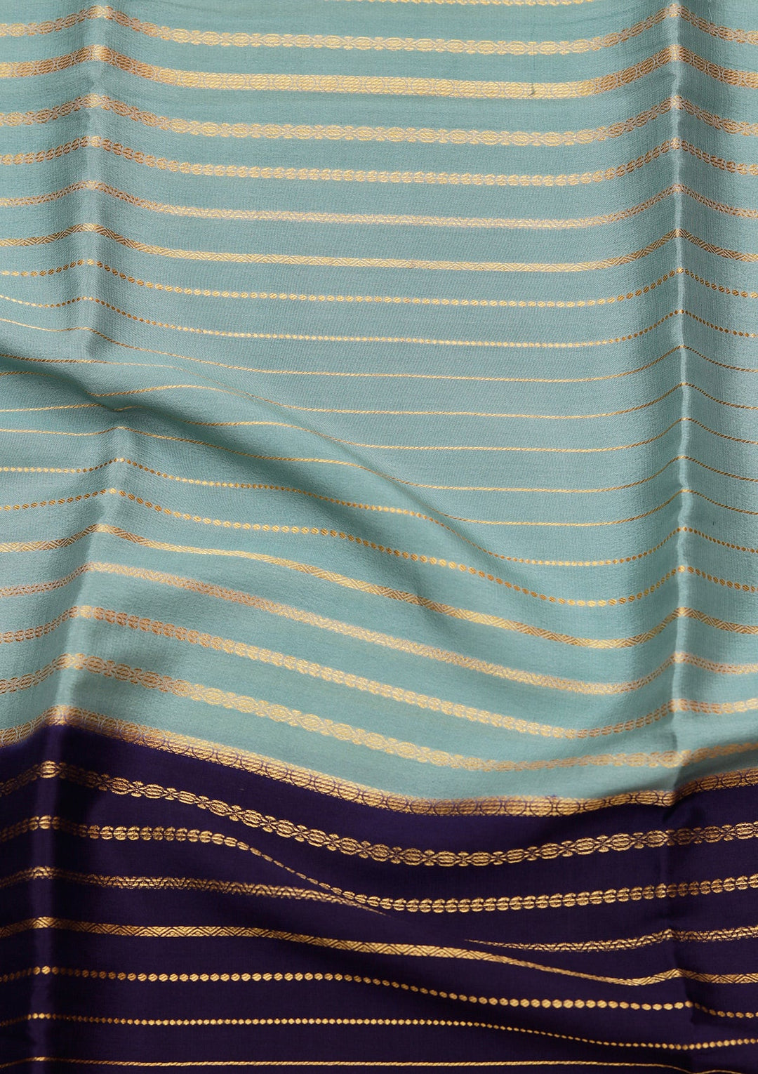 Sea Green Zariwork Pure Crepe Silk Saree_koskii