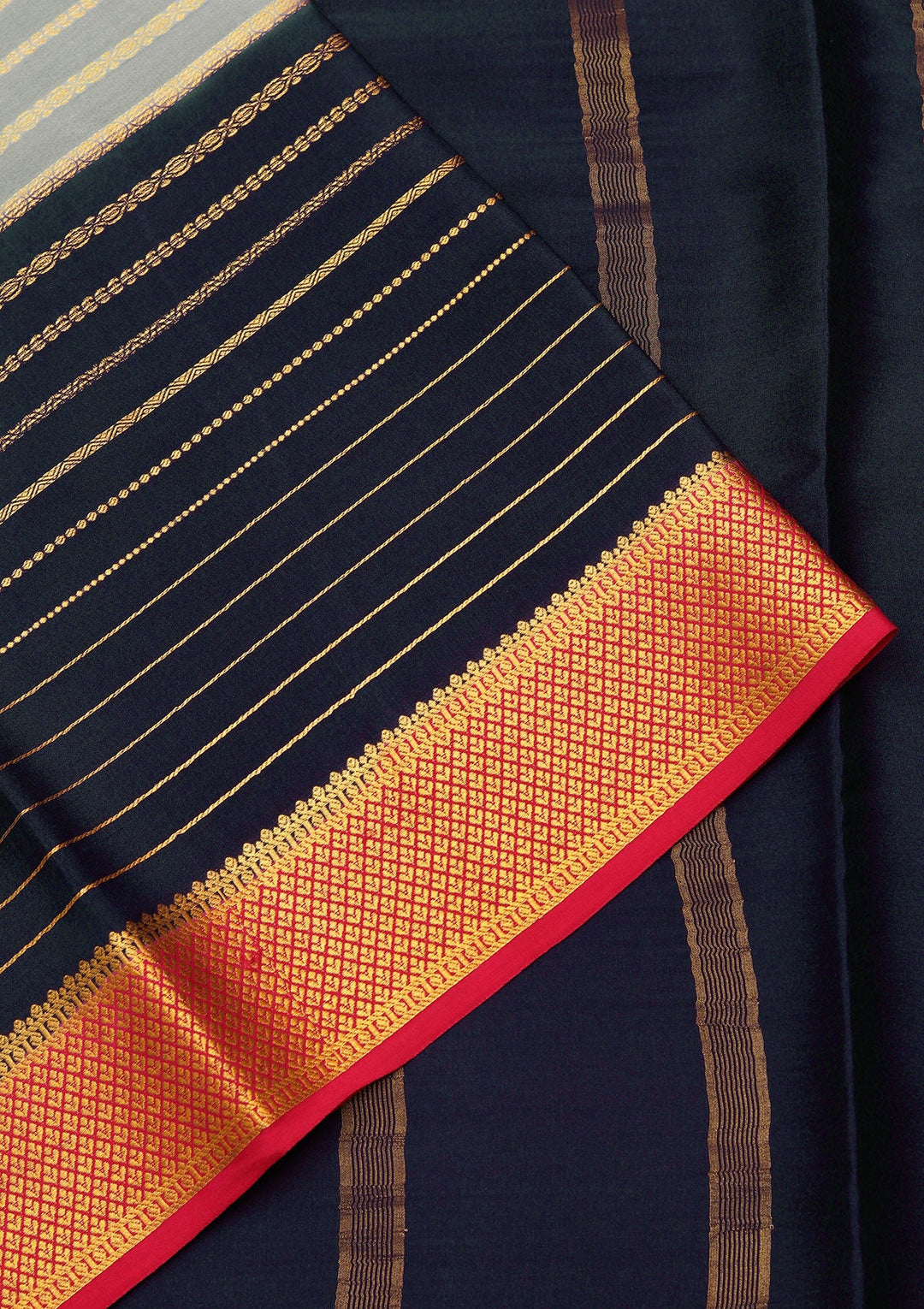 Sea Green Zariwork Pure Crepe Silk Saree_koskii