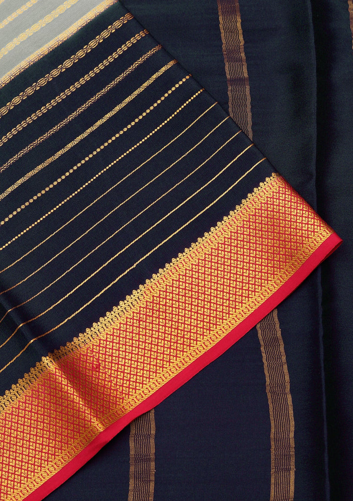 Sea Green Zariwork Pure Crepe Silk Saree_koskii