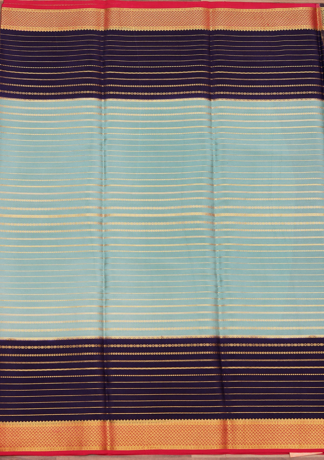 Sea Green Zariwork Pure Crepe Silk Saree_koskii