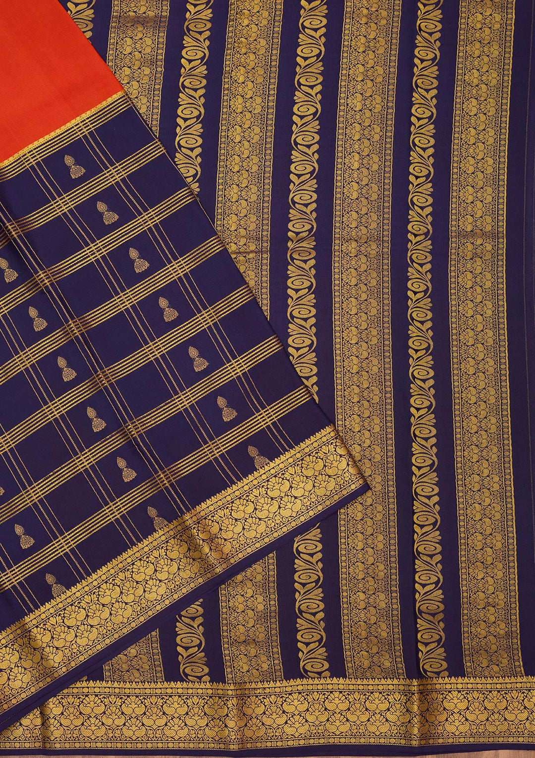 Light Brown Zariwork Pure Crepe Silk Saree-Koskii