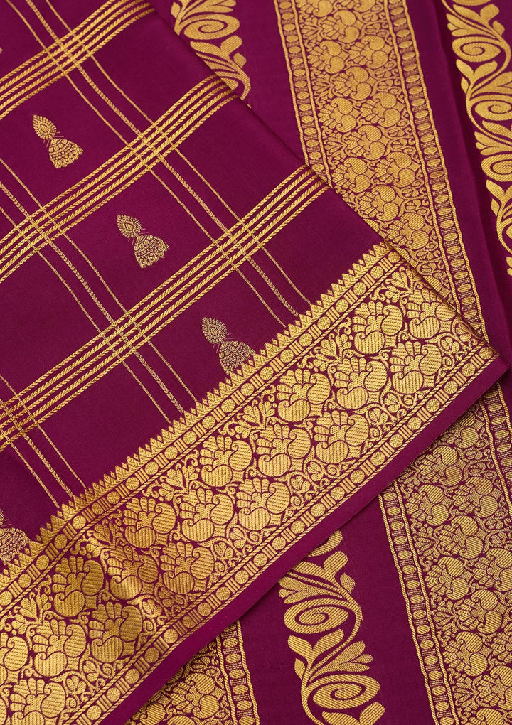 Light Grey Zariwork Pure Crepe Silk Saree-Koskii