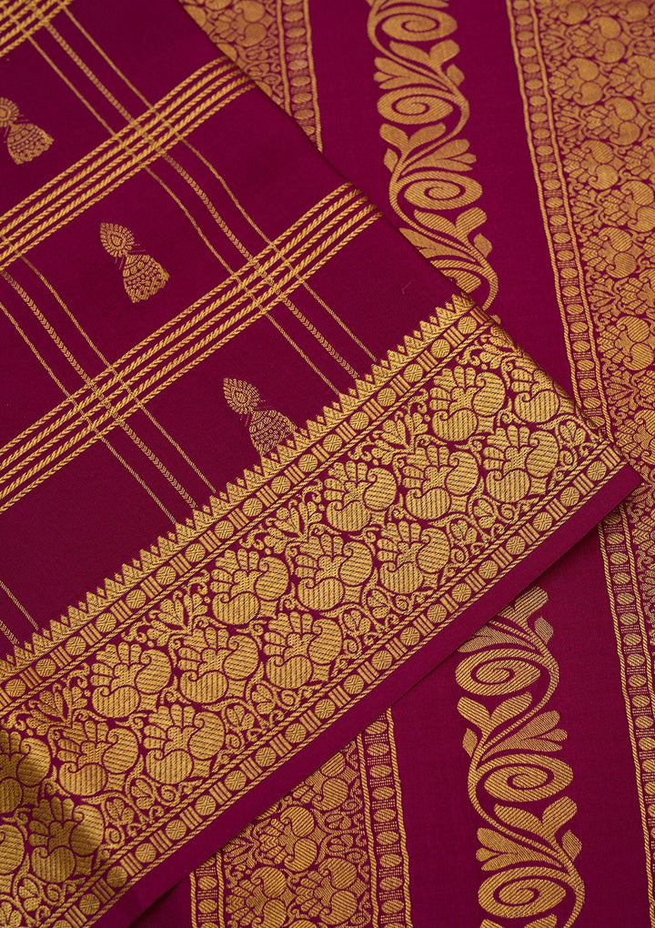 Mustard Zariwork Pure Crepe Silk Saree-Koskii