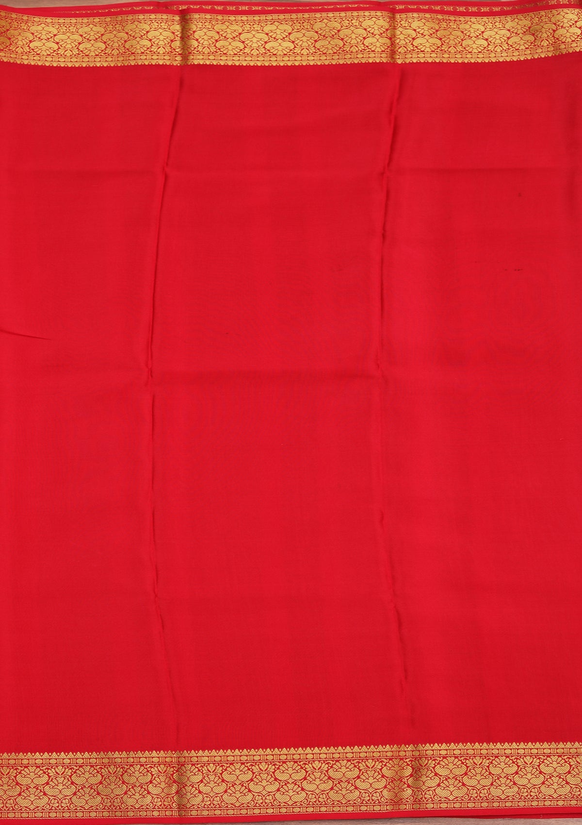 Orange Zariwork Pure Crepe Silk Saree-koskii