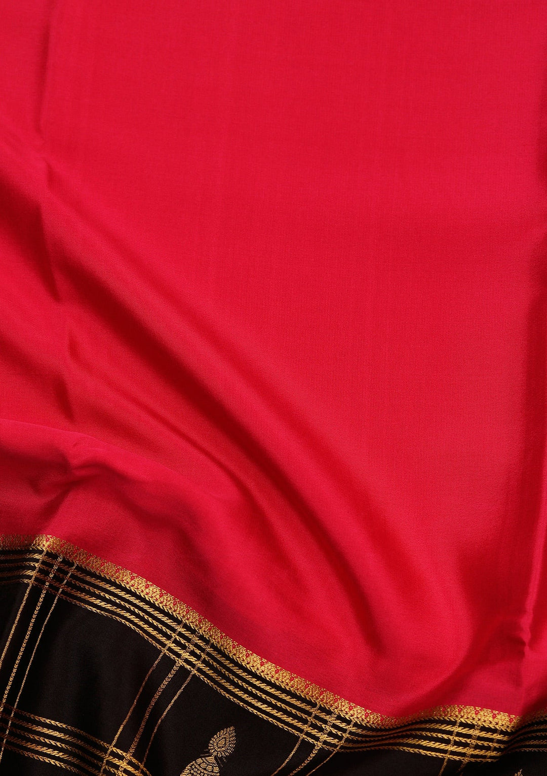 Rani Pink Zariwork Pure Crepe Silk Saree_koskii