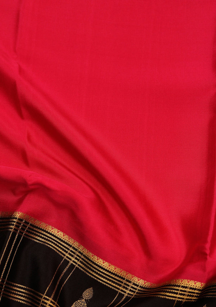 Rani Pink Zariwork Pure Crepe Silk Saree_koskii