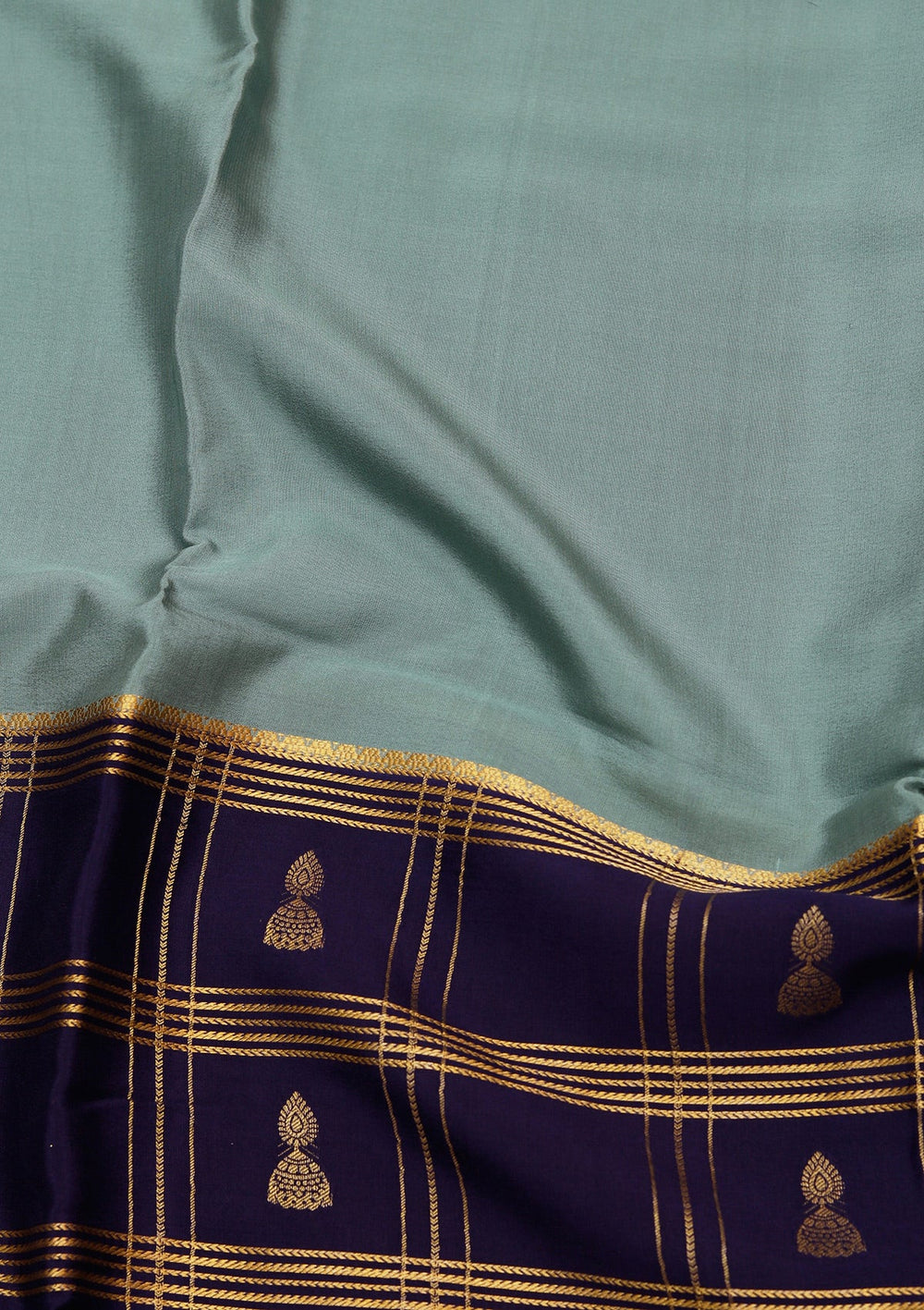 Sky Blue Zariwork Pure Crepe Silk_Saree_koskii