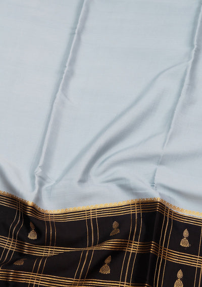 Sky Blue Zariwork Pure Crepe Silk Saree-koskii