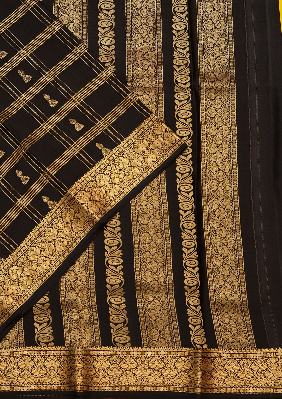 Yellow Zariwork Pure Crepe Silk Saree_koskii