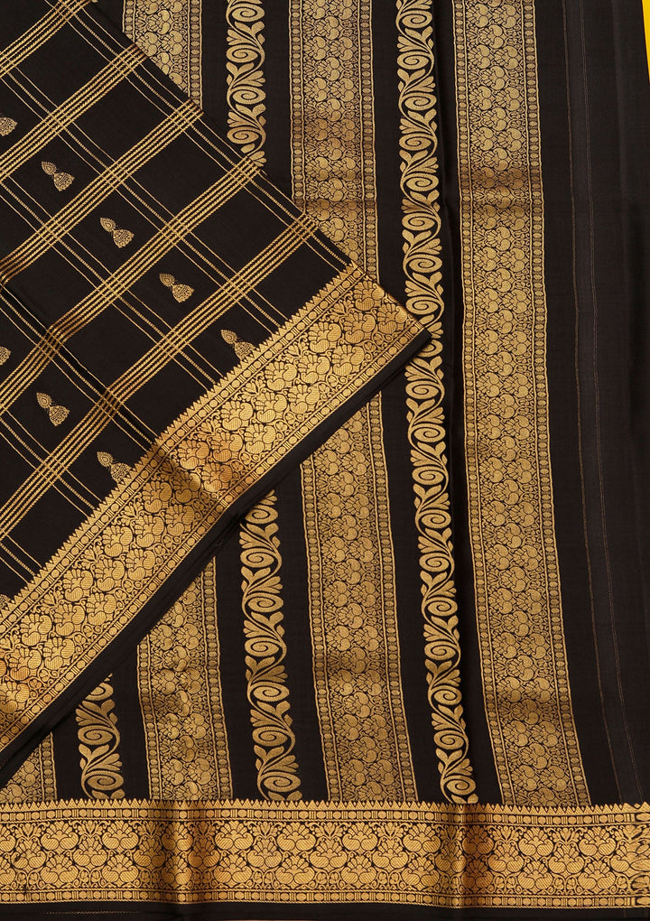 Yellow Zariwork Pure Crepe Silk Saree_koskii