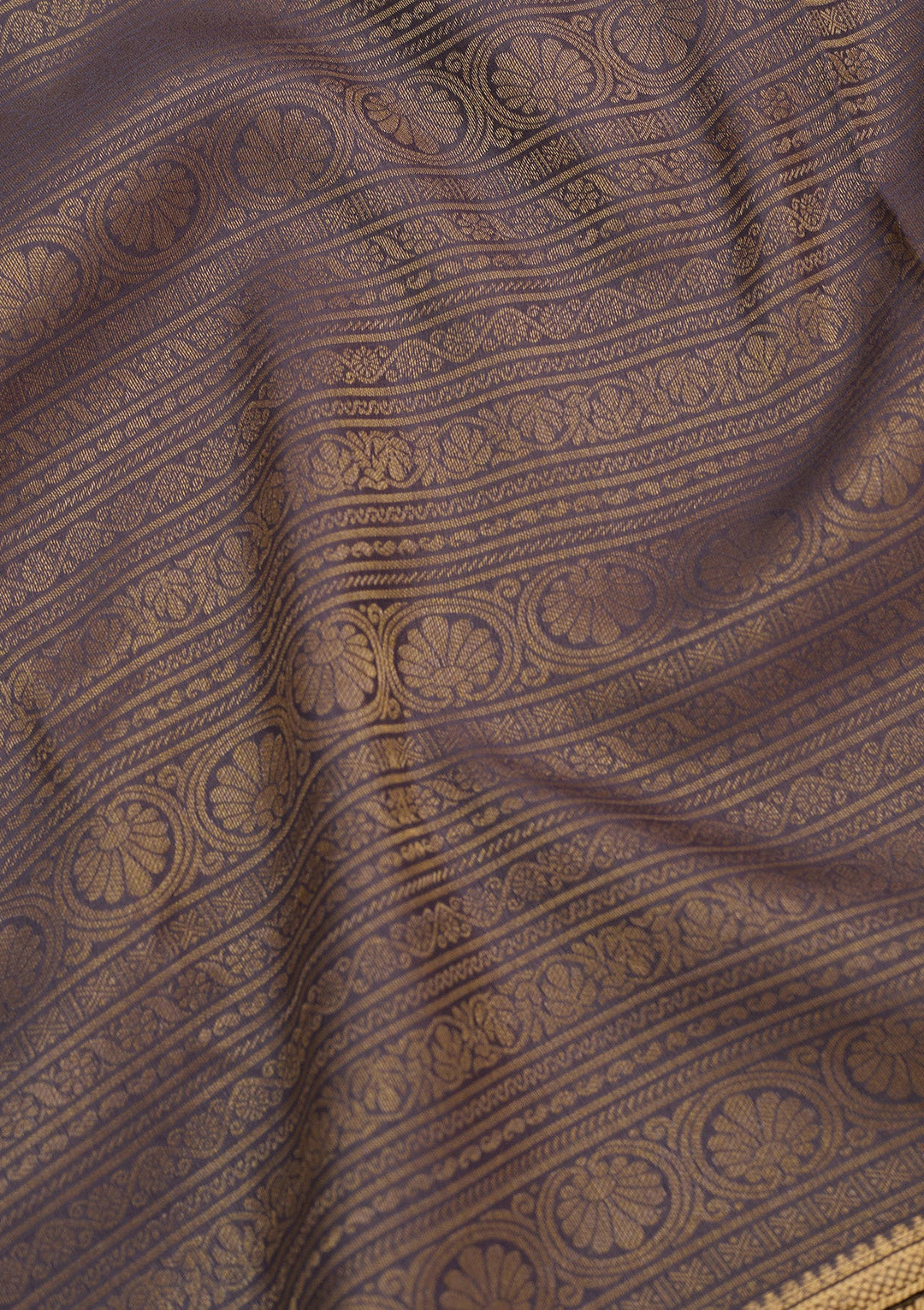 Grey Zariwork Pure Crepe Silk Saree-Koskii