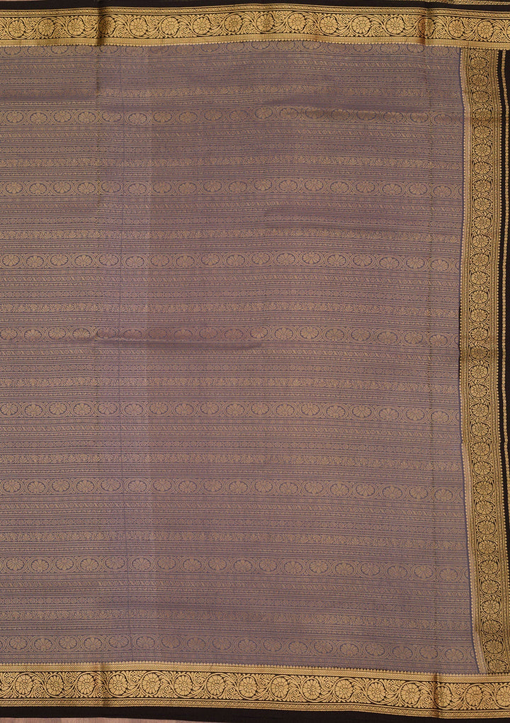 Grey Zariwork Pure Crepe Silk Saree-Koskii