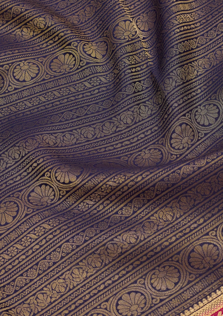 Grey Zariwork Pure Crepe Silk Saree-Koskii
