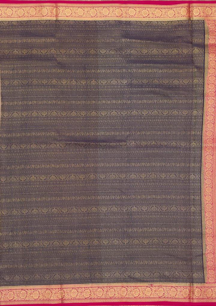 Grey Zariwork Pure Crepe Silk Saree-Koskii