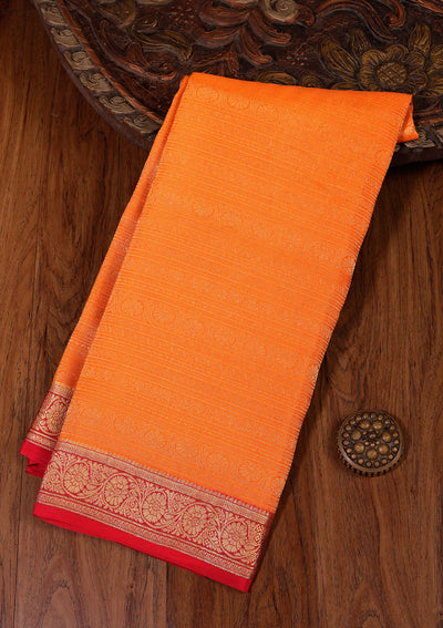 Mustard Zariwork Pure Crepe Silk Saree-koskii