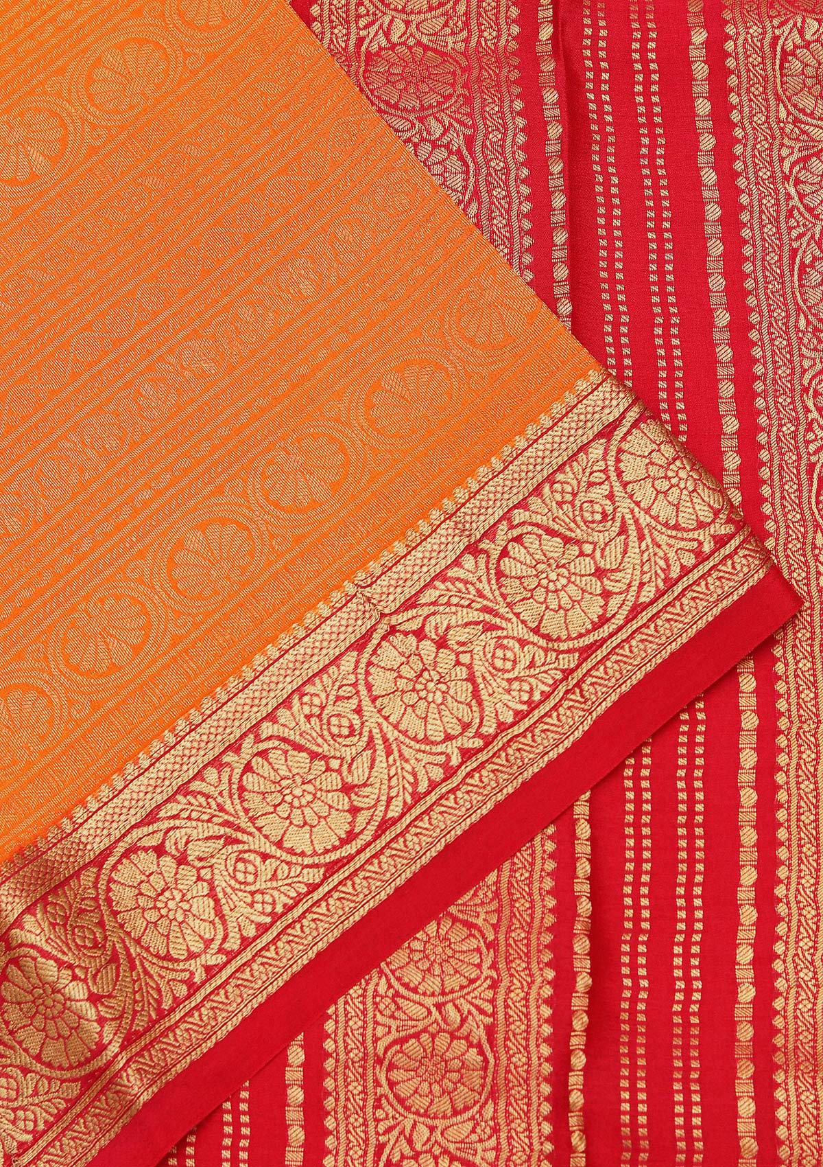 Mustard Zariwork Pure Crepe Silk Saree-koskii