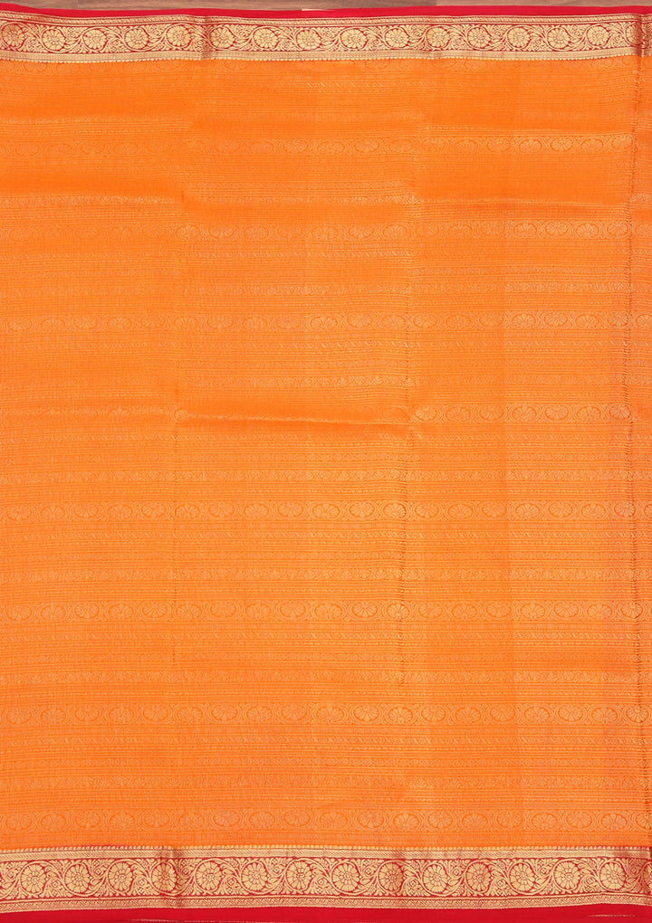 Mustard Zariwork Pure Crepe Silk Saree_koskii