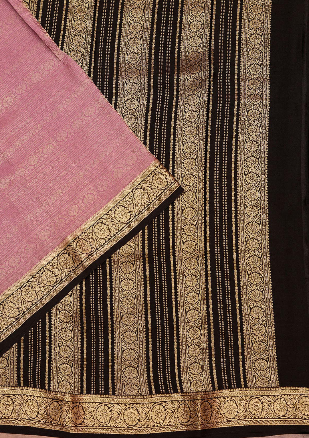 Onion Pink Zariwork Pure Crepe Silk Saree_koskii