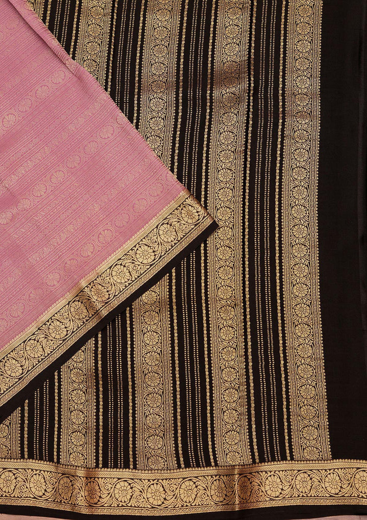 Onion Pink Zariwork Pure Crepe Silk Saree_koskii