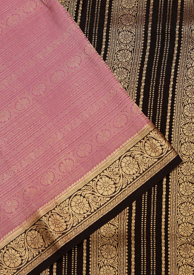 Onion Pink Zariwork Pure Crepe Silk Saree-koskii