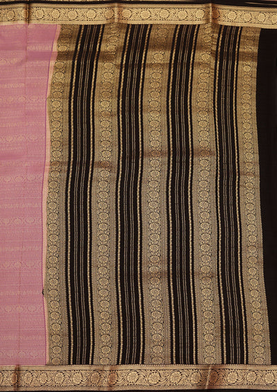 Onion Pink Zariwork Pure Crepe Silk Saree-koskii
