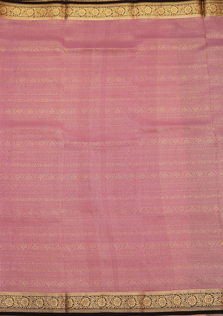 Onion Pink Zariwork Pure Crepe Silk Saree_koskii