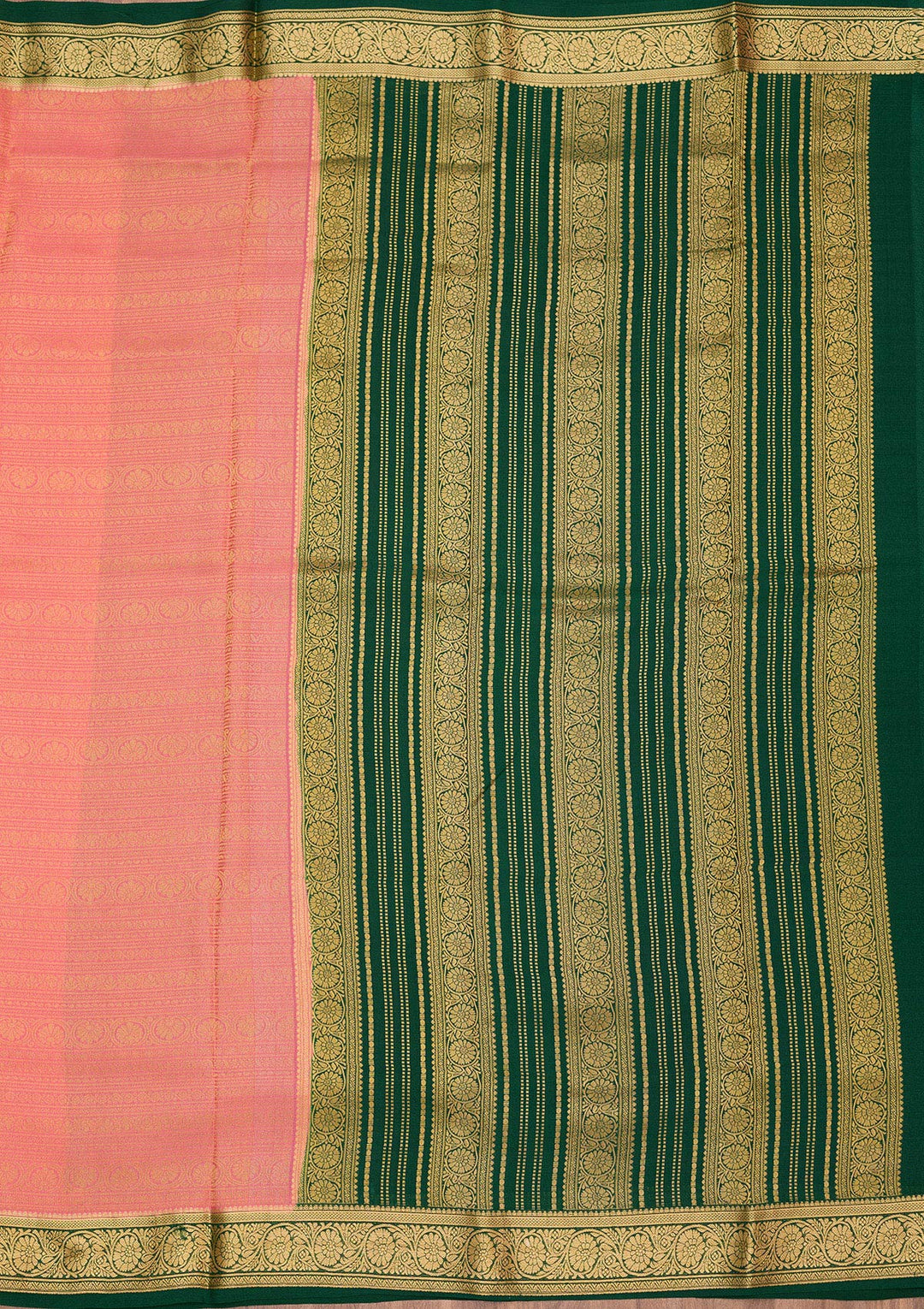 Peach Zariwork Pure Crepe Silk Saree-Koskii