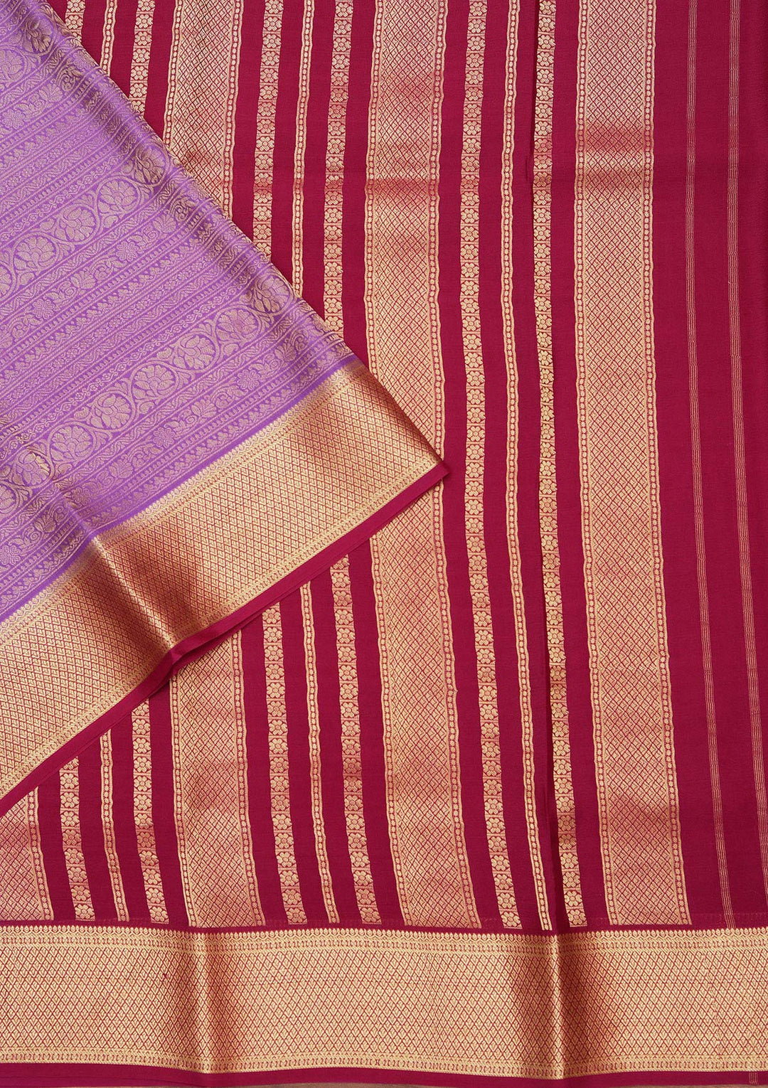 Purple Zariwork Pure Crepe Silk Saree_koskii