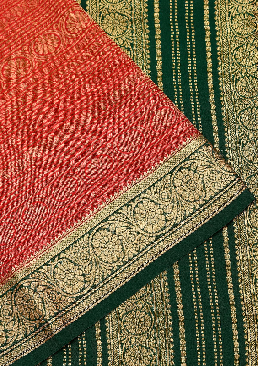 Red Zariwork Pure Crepe Silk Saree_koskii