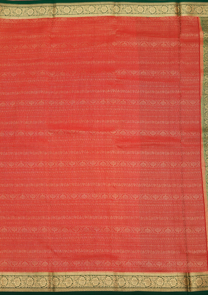 Red Zariwork Pure Crepe Silk Saree_koskii