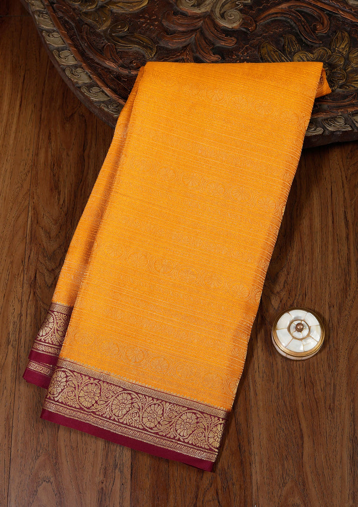 Yellow Zariwork Pure Crepe Silk_Saree_koskii
