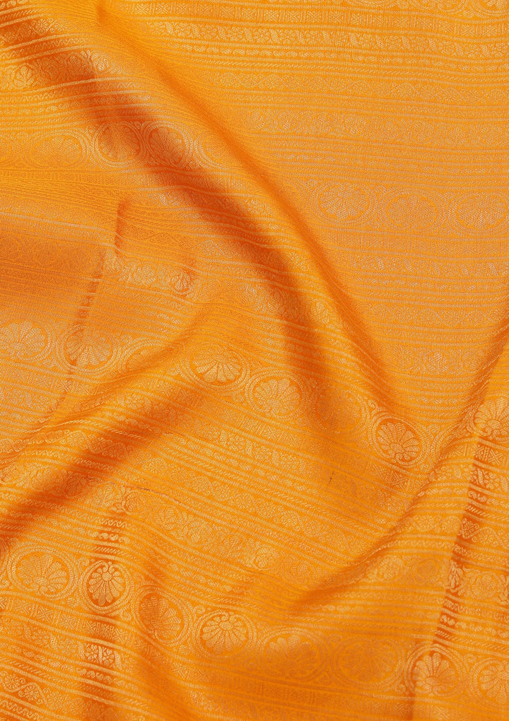 Yellow Zariwork Pure Crepe Silk_Saree_koskii