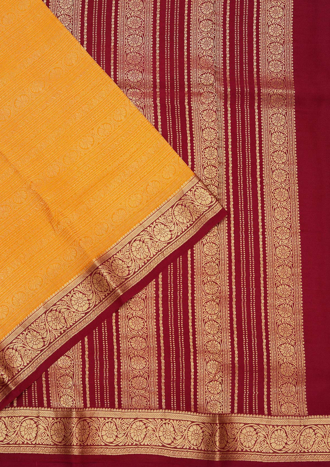 Yellow Zariwork Pure Crepe Silk_Saree_koskii