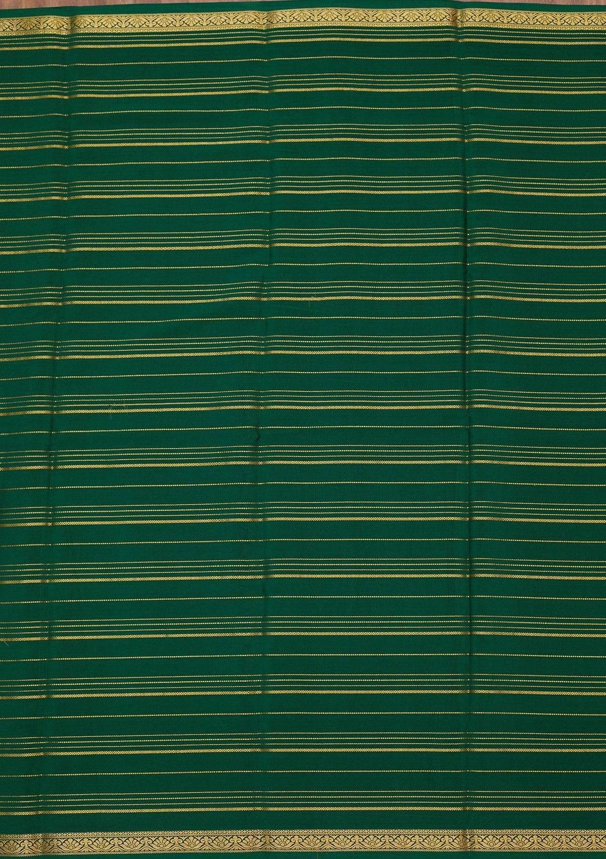 Bottle Green Zariwork Pure Crepe Silk Saree-Koskii