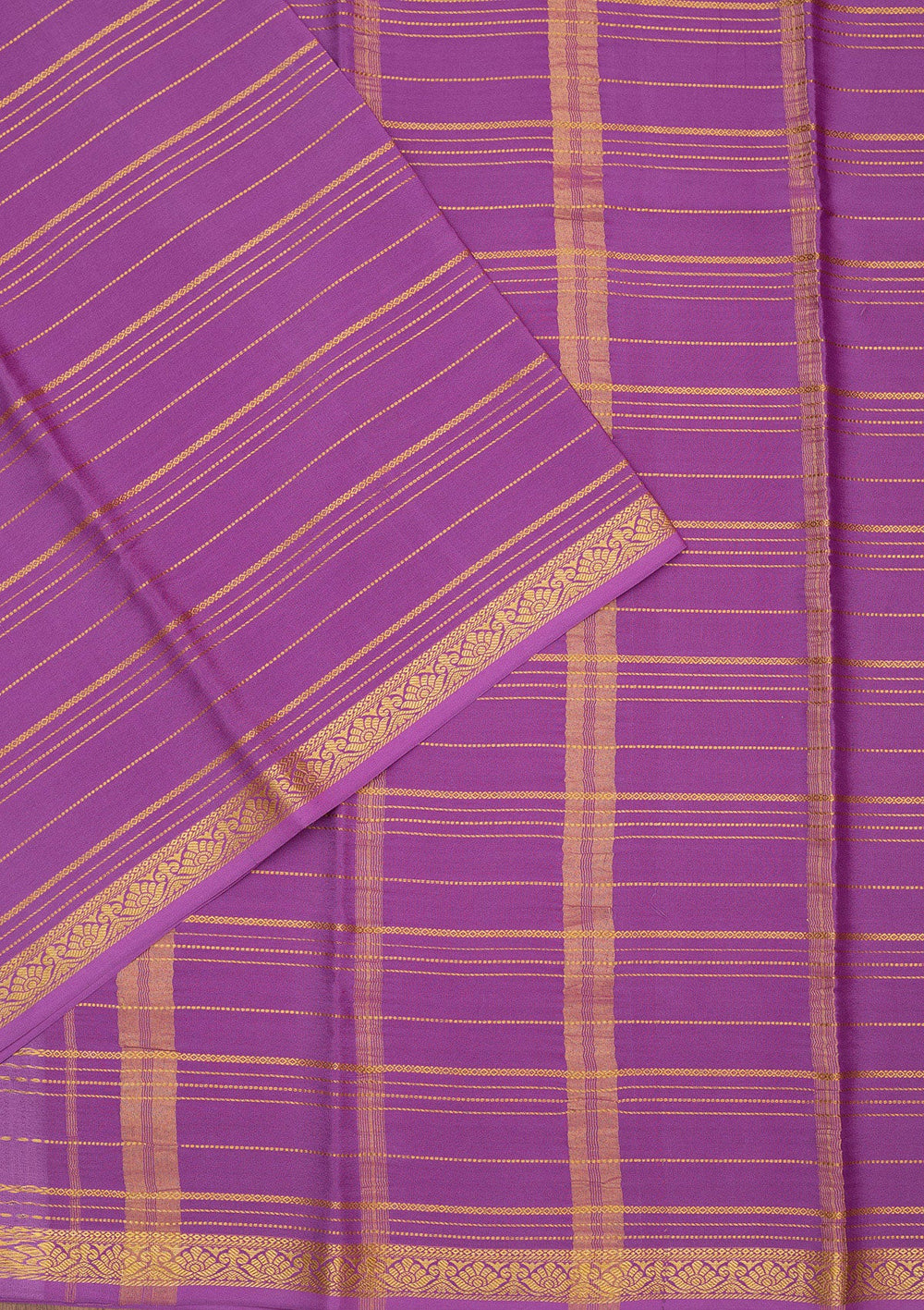 Purple Zariwork Pure Crepe Silk Saree-Koskii