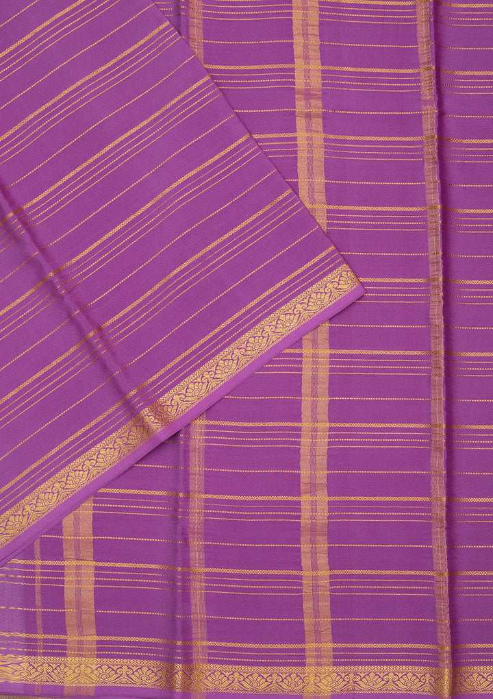 Purple Zariwork Pure Crepe Silk Saree-Koskii