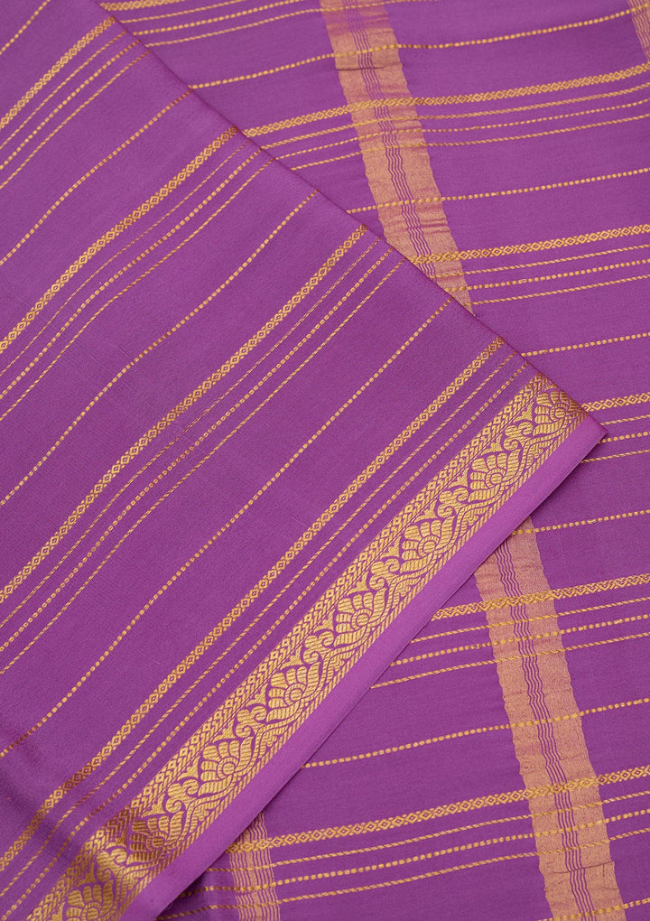 Purple Zariwork Pure Crepe Silk Saree-Koskii