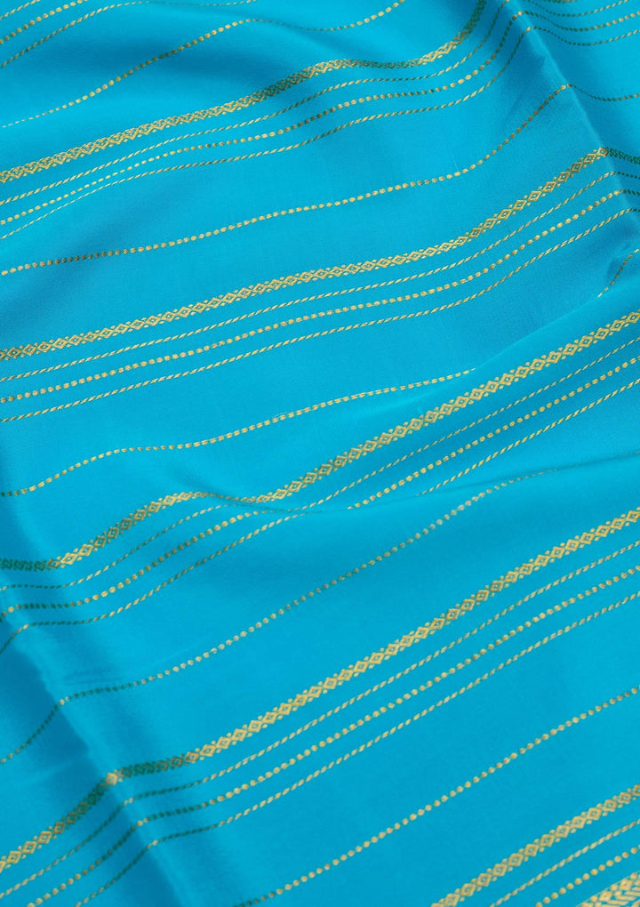Royal Blue Zariwork Pure Crepe Silk Saree-Koskii
