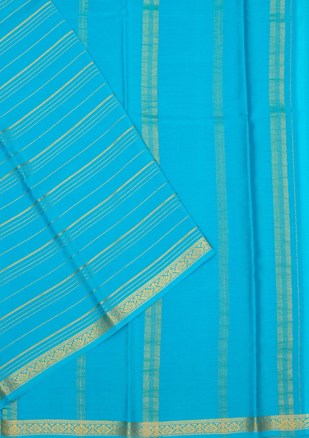 Royal Blue Zariwork Pure Crepe Silk Saree-Koskii