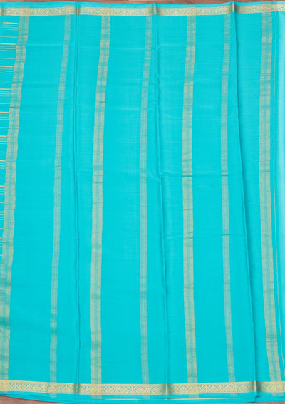 Sky Blue Zariwork Pure Crepe Silk Saree-koskii