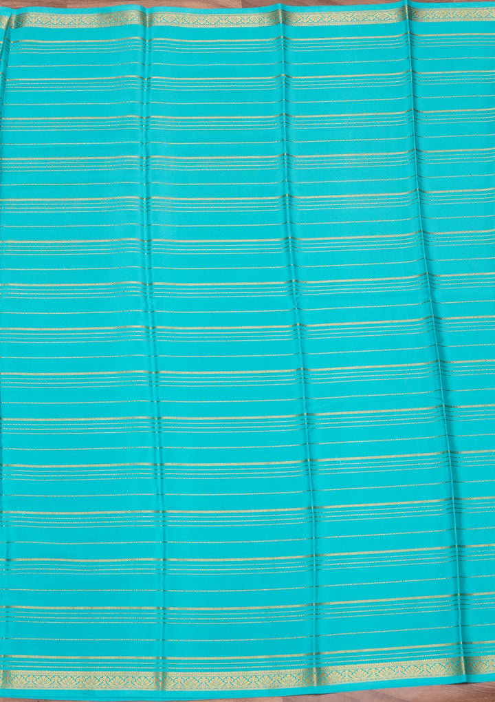 Sky Blue Zariwork Pure Crepe Silk Saree_koskii