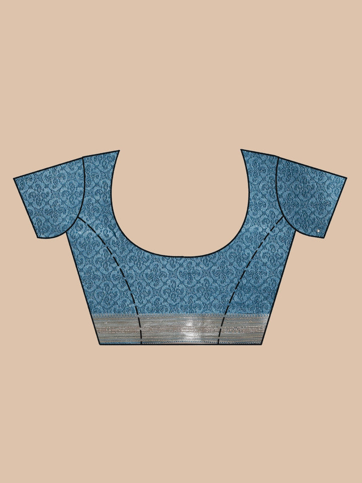 Blue Stonework (Gold) Silk Silk_Saree