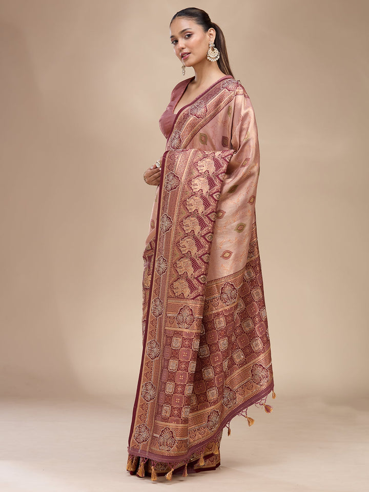 Baby Pink Aariwork Art Silk Silk_Saree