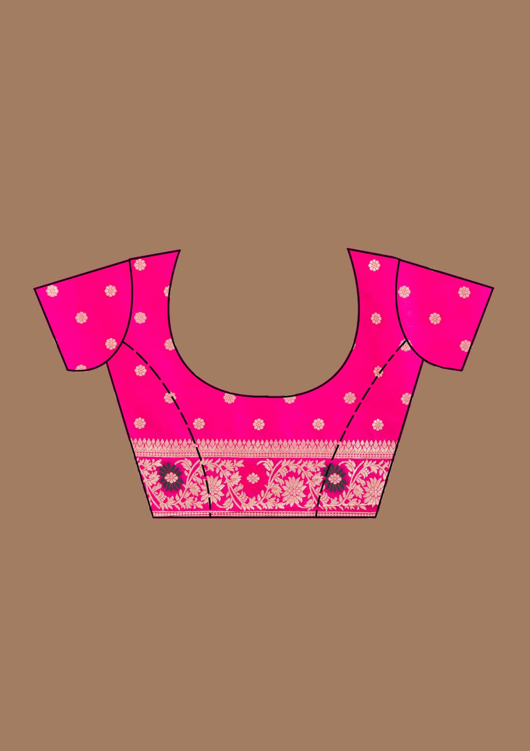 Magenta Pink Kanjivaram Silk Saree-koskii