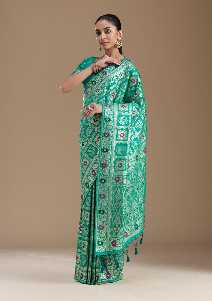 Rama Green Kanjivaram Silk Saree-koskii